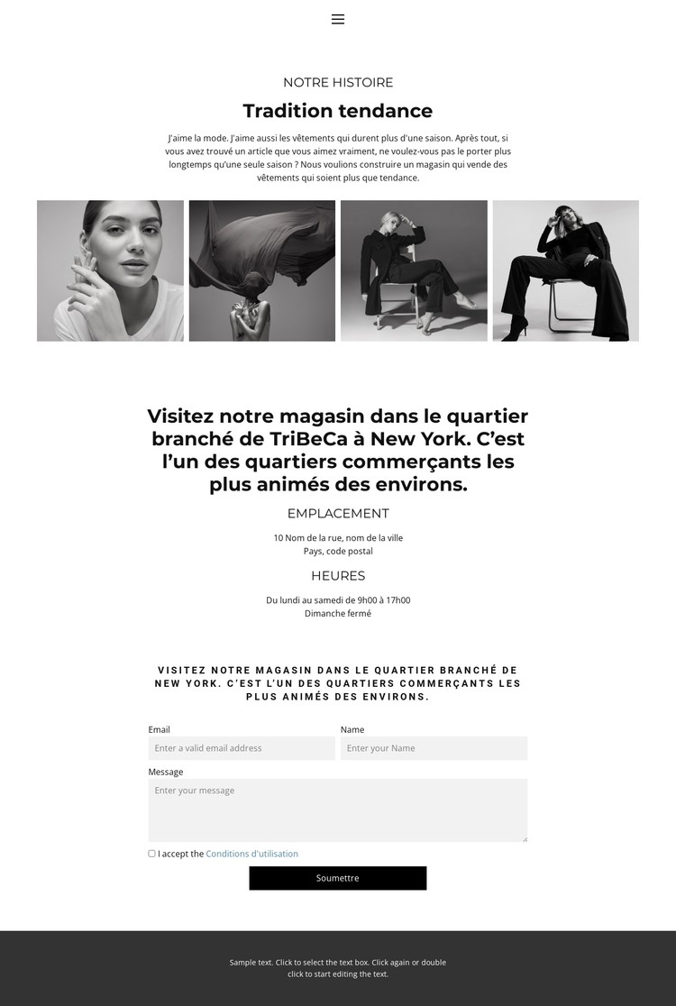 Visitez notre magasin Modèle CSS