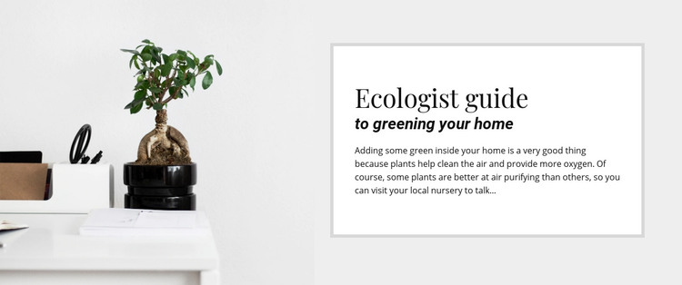 Starting a green home Homepage Design