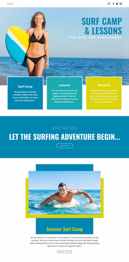 Camp For Summer Sports Therapy Website Templates