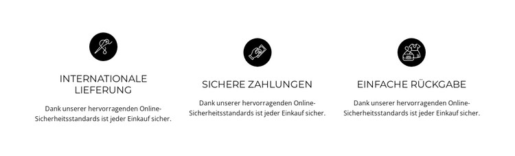 Drei neue Abteilungen CSS-Vorlage