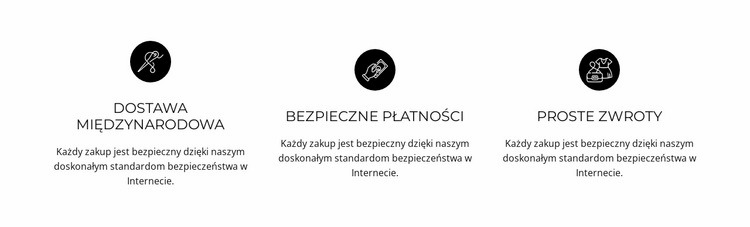 Trzy nowe działy Projekt strony internetowej