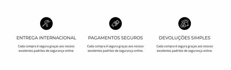 Três novos departamentos Landing Page