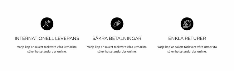 Tre nya avdelningar HTML-mall