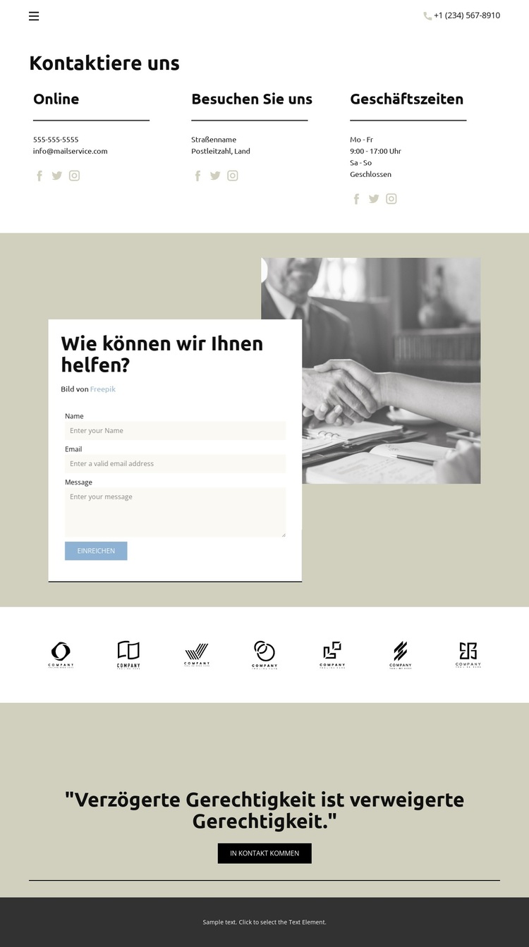 Wir bemühen uns um Erreichbarkeit WordPress-Theme