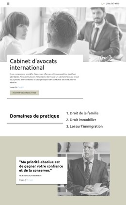 HTML5 Réactif Pour Cabinet D'Avocats International