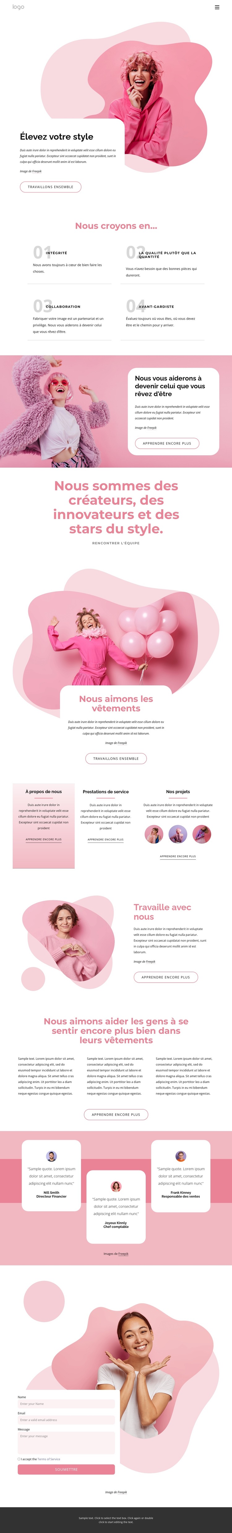 Élevez votre style Modèle de site Web