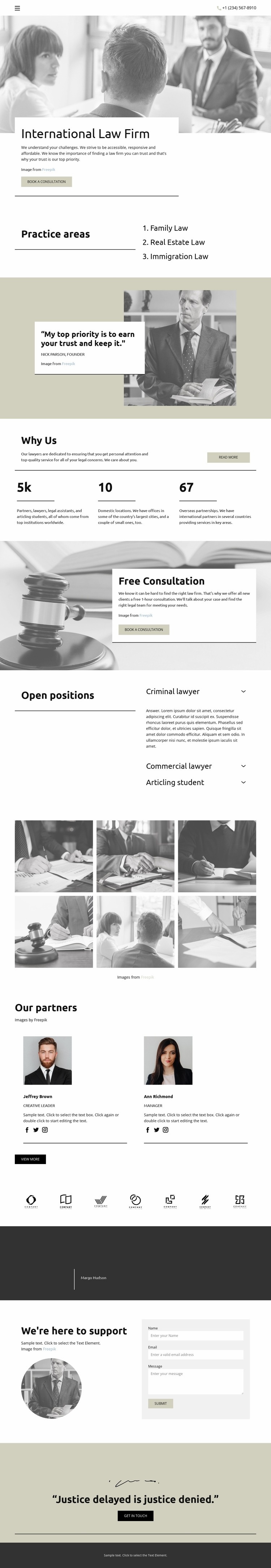 International Law Firm Homepage Design