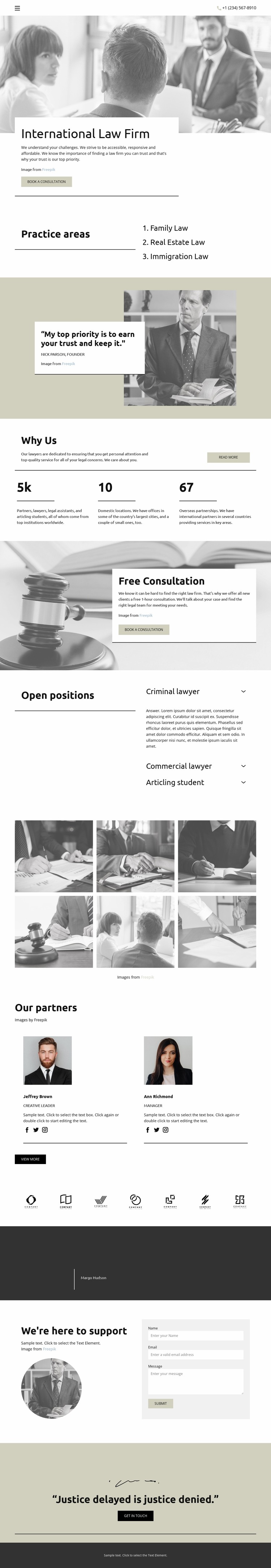 International Law Firm Html Website Builder