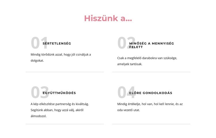 Bízunk benne HTML Sablon