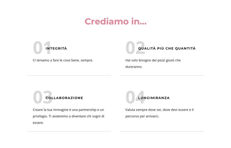 Ci crediamo Costruttore di siti web HTML