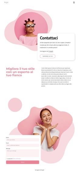 Trova Il Tuo Stilista Per Sempre - Mockup Del Sito Web Scaricabile Gratuitamente