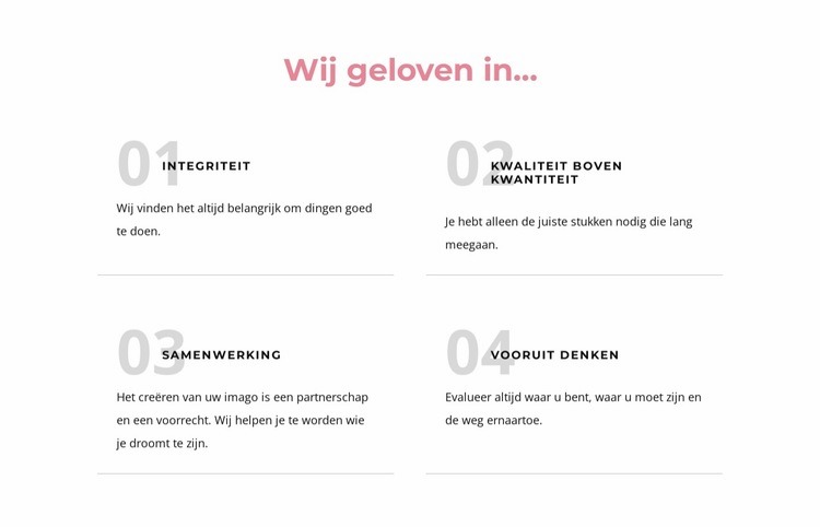 Wij geloven erin Website ontwerp