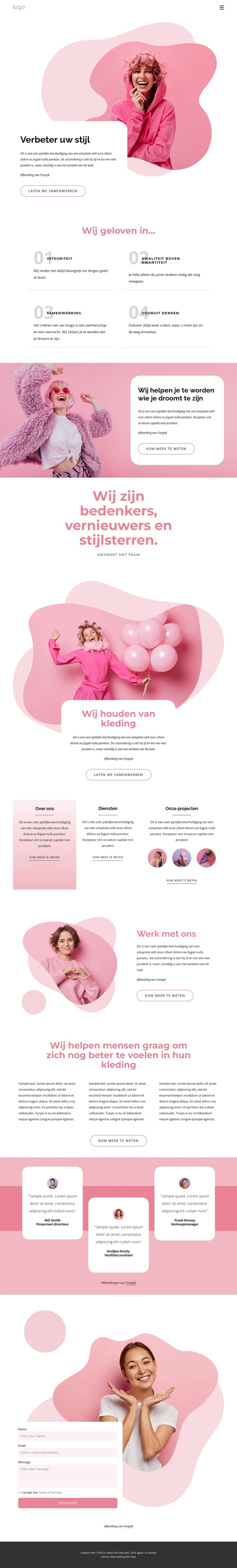 Verbeter uw stijl Website sjabloon