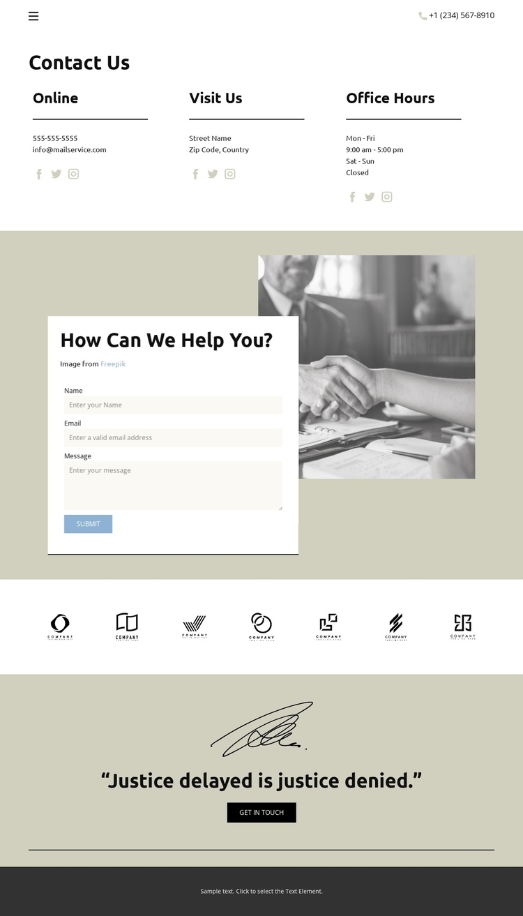 We strive to be accessible One Page Template