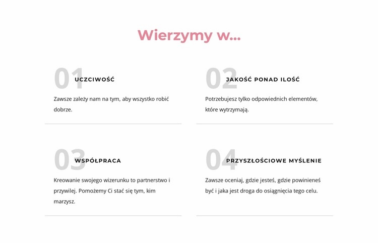 Wierzymy w Projekt strony internetowej