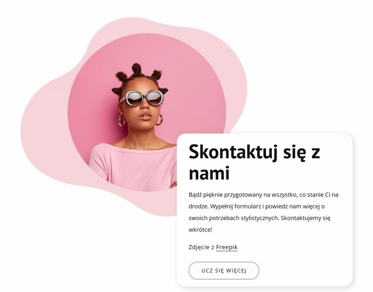 Salon kosmetyczny skontaktuj się z nami blok Projekt strony internetowej