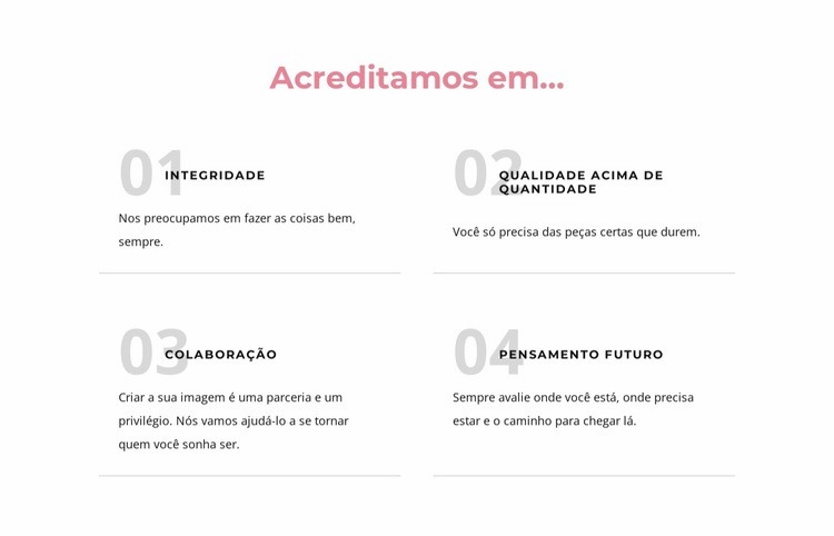 Nós acreditamos em Design do site