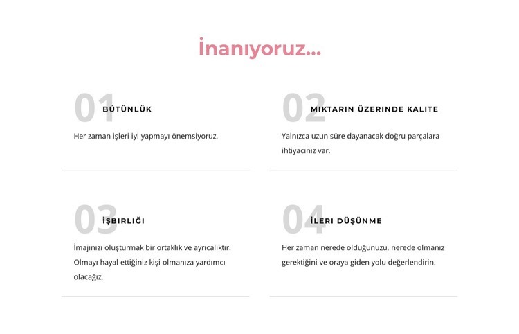 biz inanıyoruz Html Web Sitesi Oluşturucu