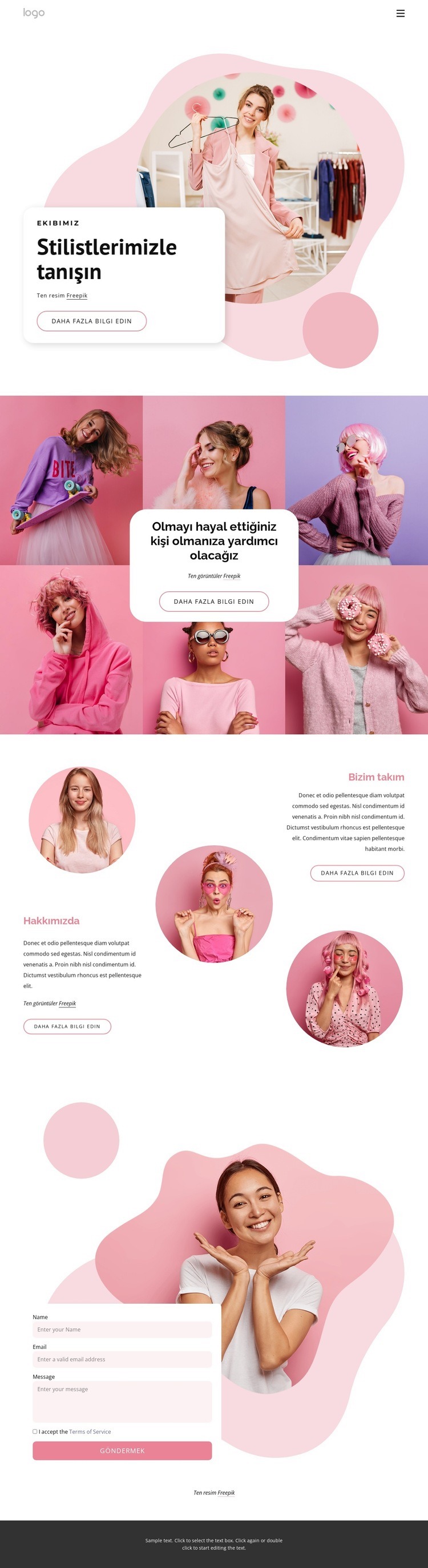 Stilistlerimizle tanışın Web Sitesi Mockup'ı