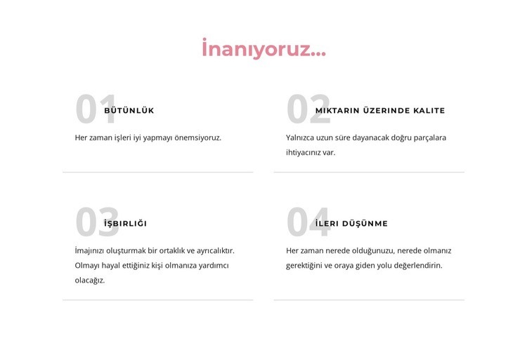 biz inanıyoruz Web sitesi tasarımı