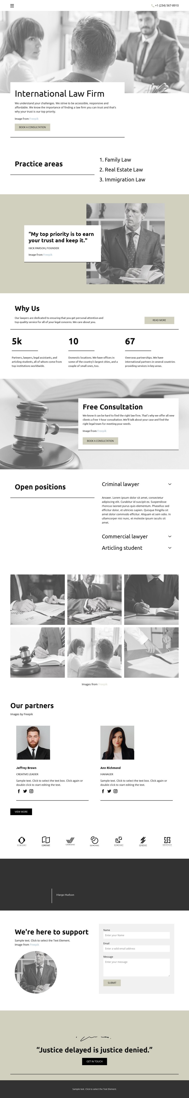 International Law Firm Web Design