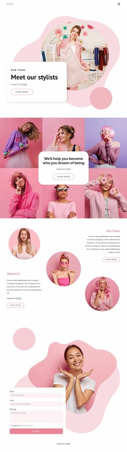 Site Design For Meet Our Stylists