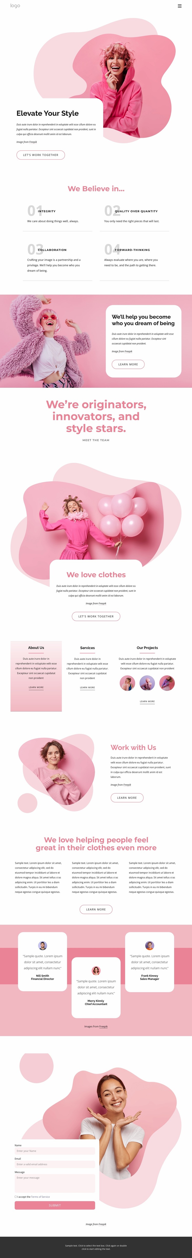 Elevate your style Website Mockup