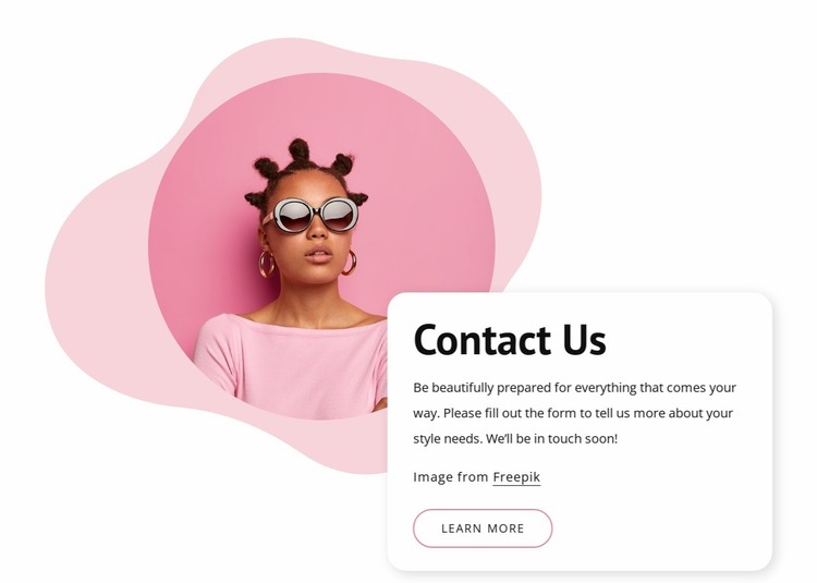 Beauty salon contact us block Website Mockup