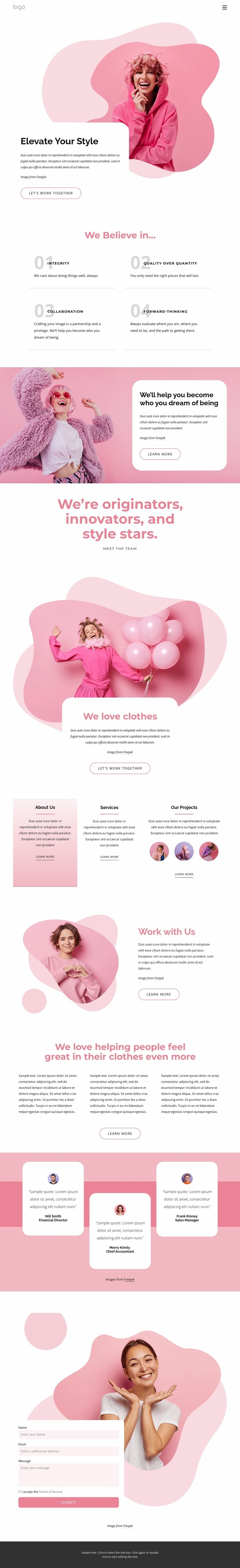 Elevate your style Wix Template Alternative