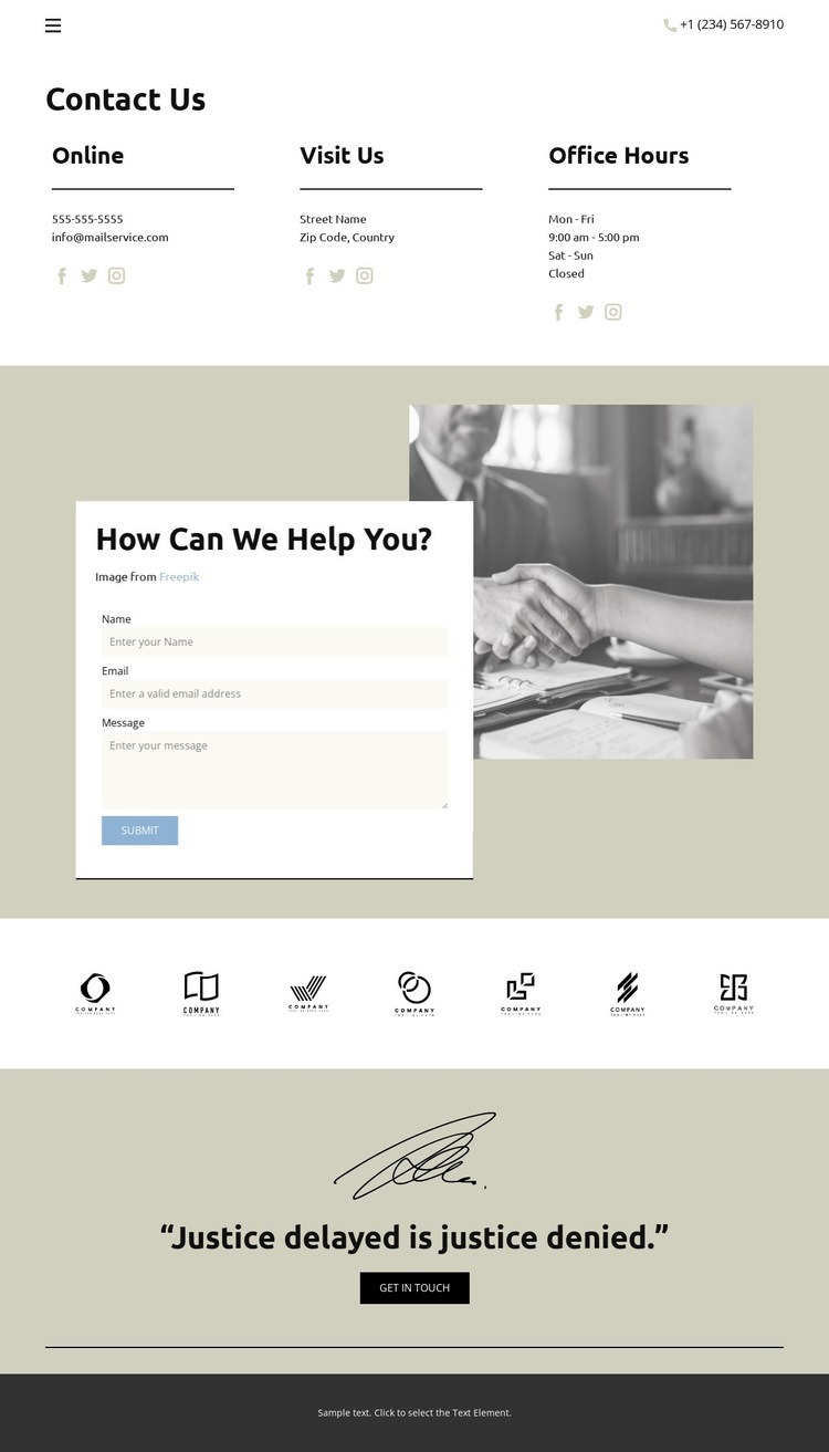 We strive to be accessible Wix Template Alternative