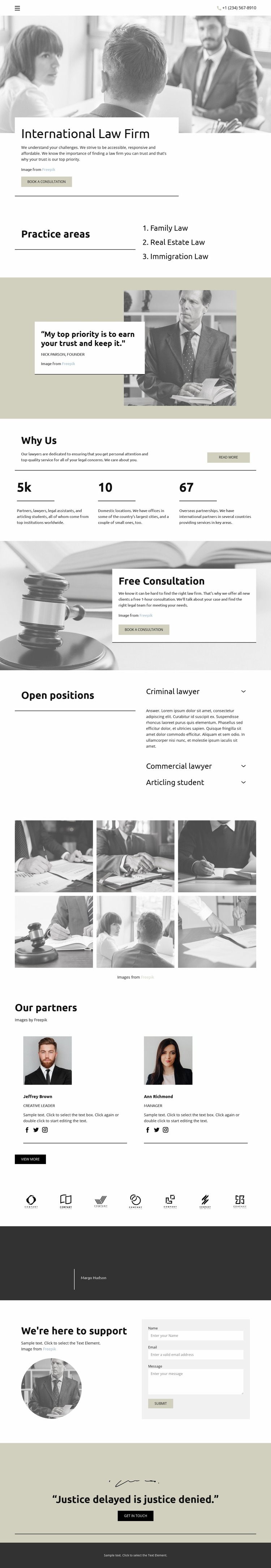 International Law Firm WordPress Website Builder