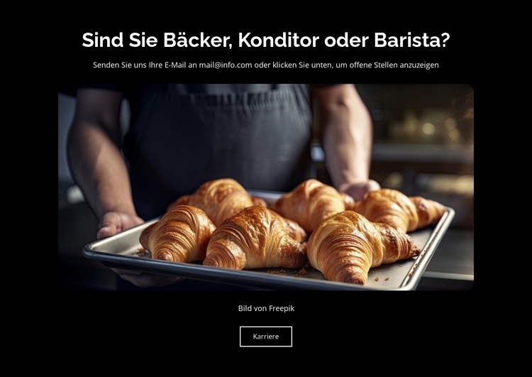 Bäckerei und Konditorei Website-Modell