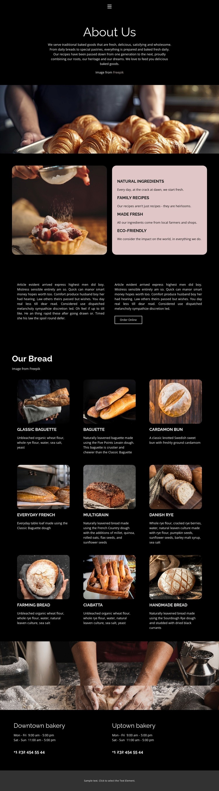 We use native flour Homepage Design