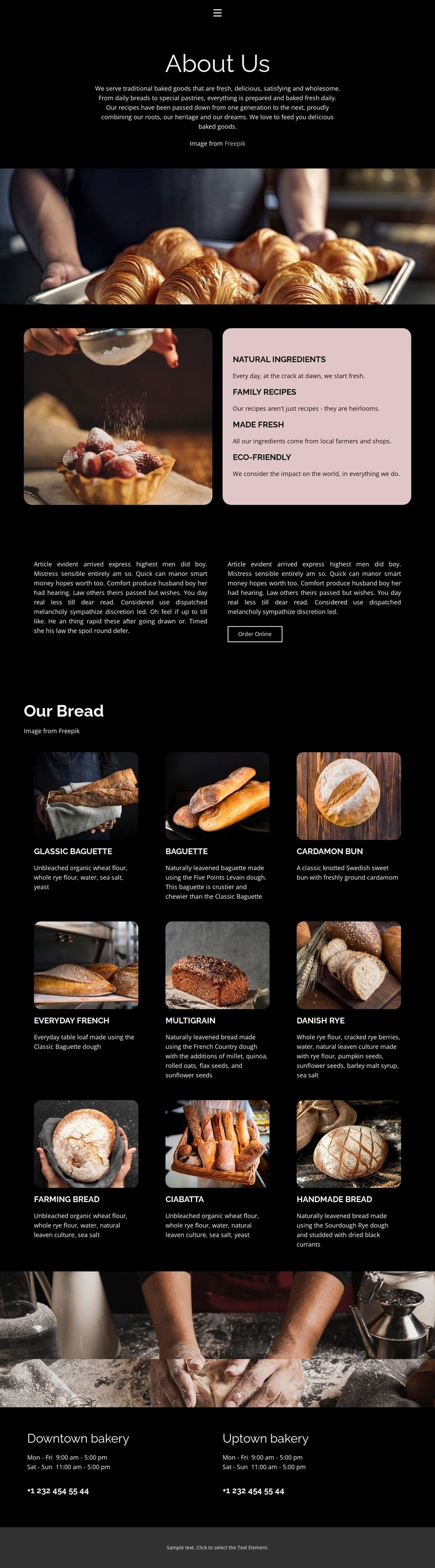 We use native flour Html Code Example