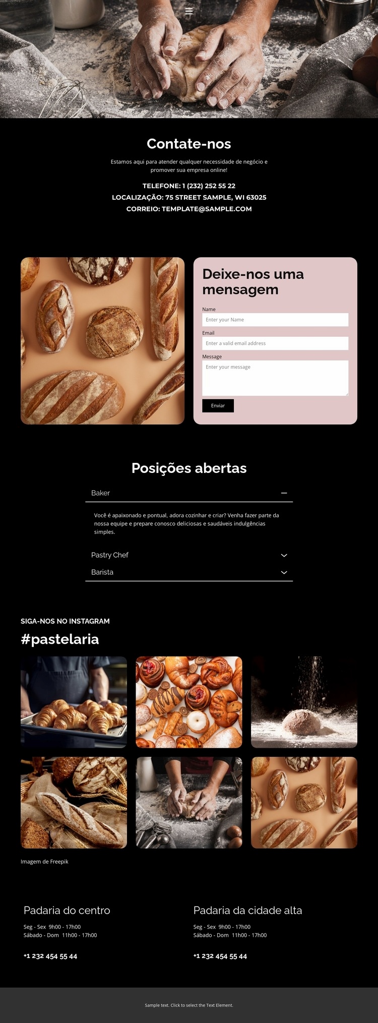 Recém-assado Landing Page