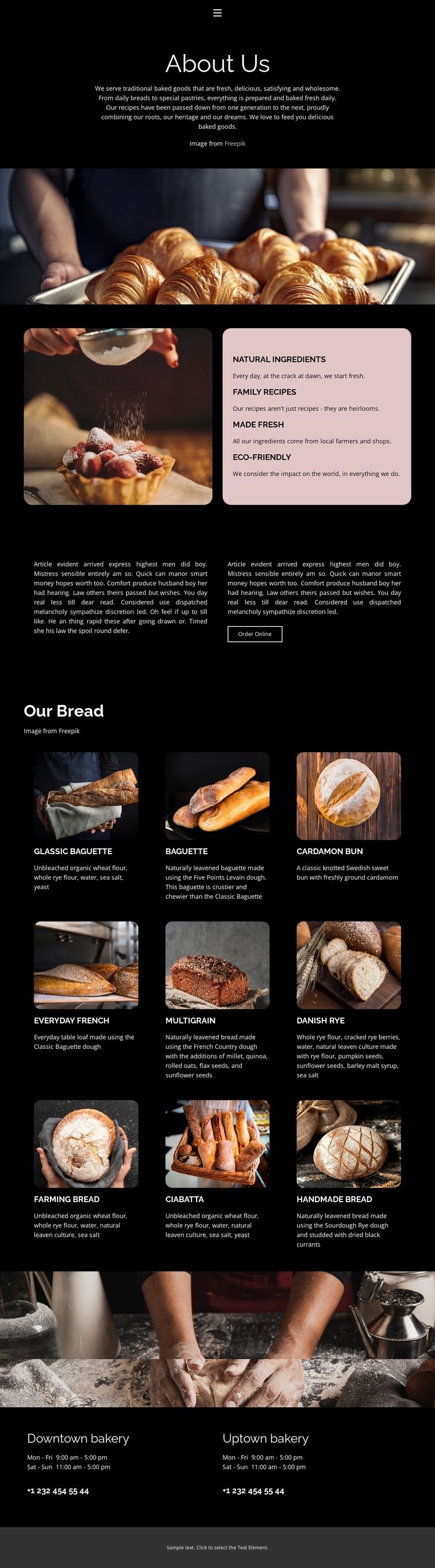 We use native flour Website Builder Templates