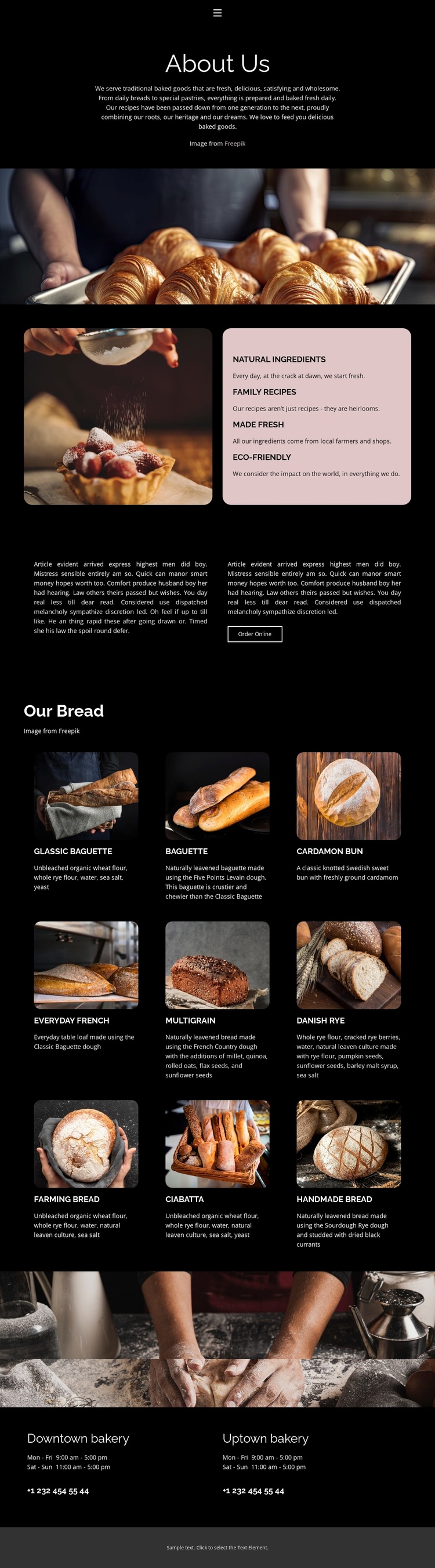 We use native flour Landing Page