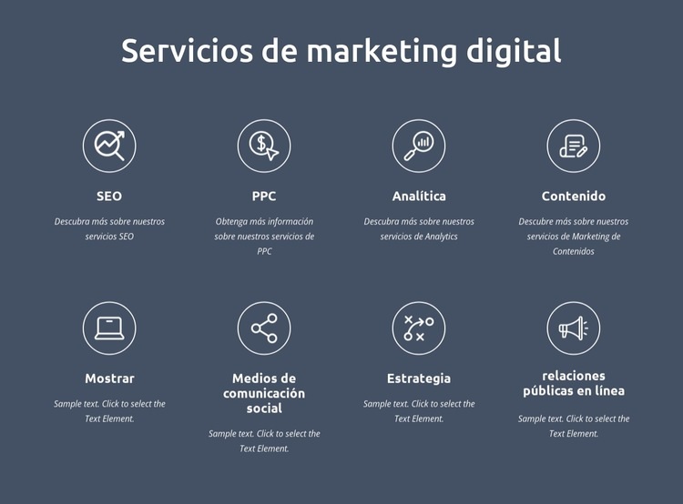 Somos servicios de marketing digital Maqueta de sitio web