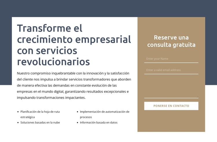 Transformar el crecimiento empresarial Plantilla HTML