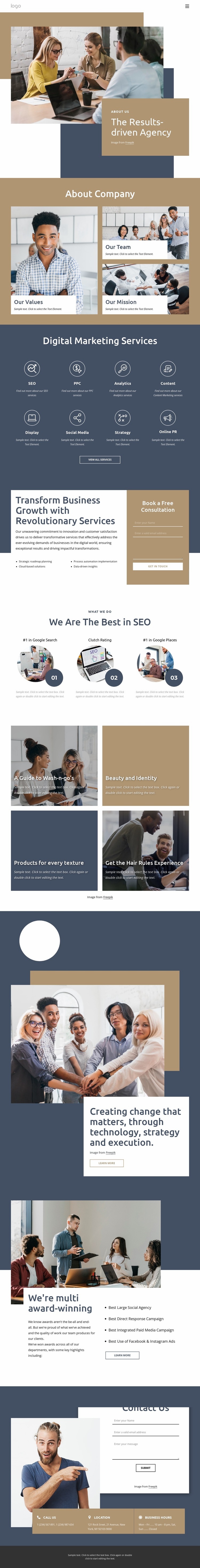 The results-driven agency Homepage Design