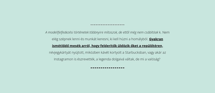 Szöveg menta háttérrel CSS sablon