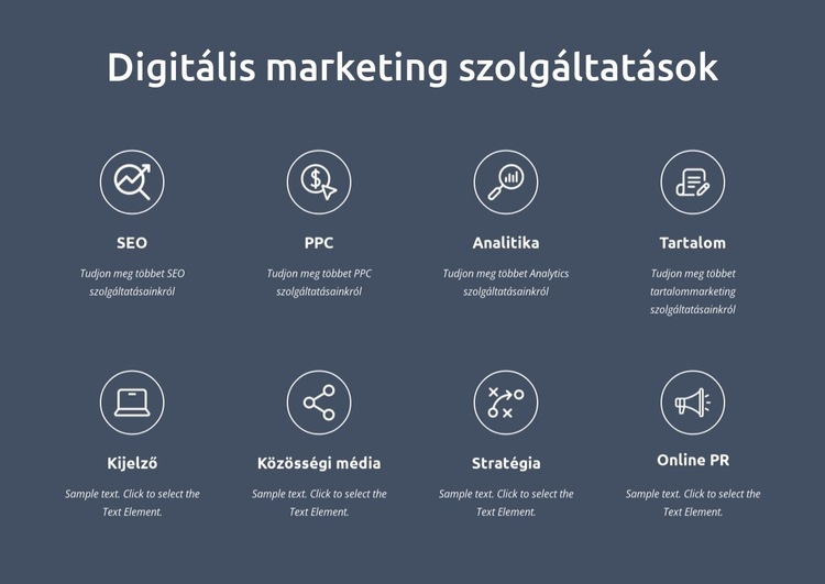 Digitális marketing szolgáltatók vagyunk Sablon