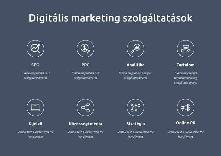 Digitális marketing szolgáltatók vagyunk Weboldal sablon