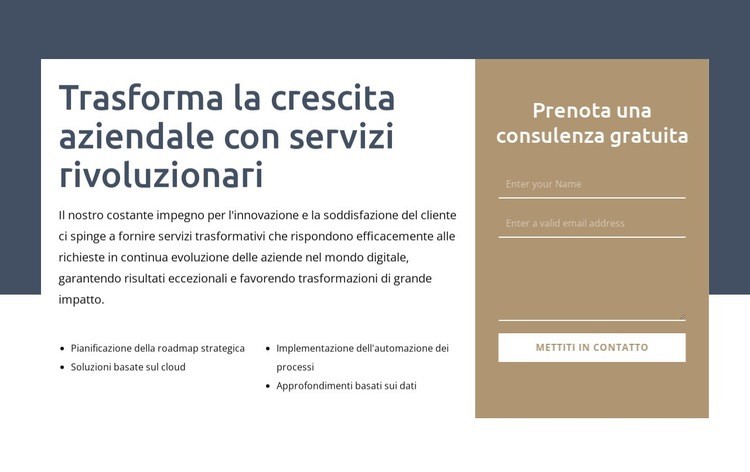 Trasformare la crescita aziendale Costruttore di siti web HTML