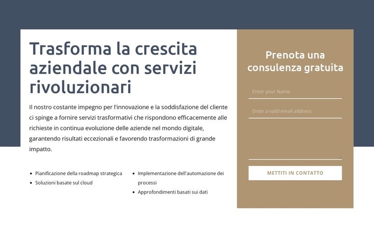 Trasformare la crescita aziendale Modello HTML5