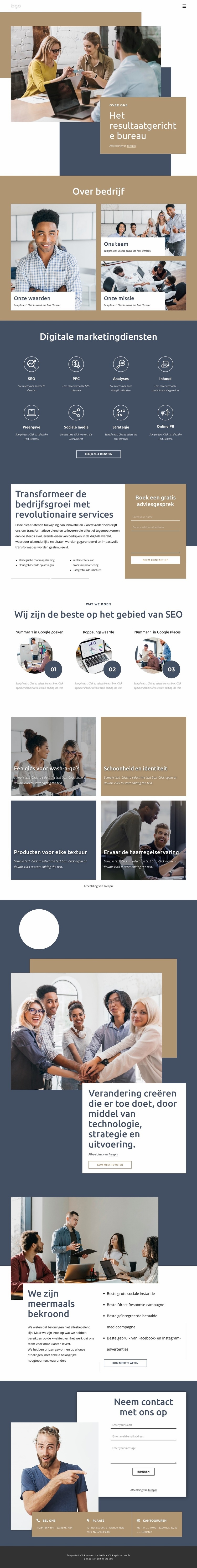 Het resultaatgerichte bureau Html Website Builder