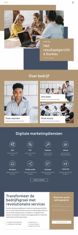 Het Resultaatgerichte Bureau - Website-Ontwerp