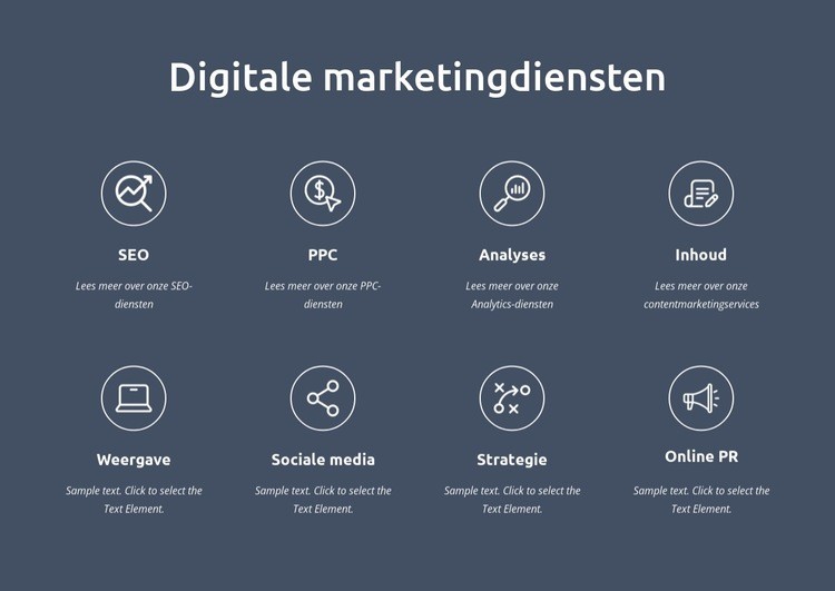 Wij zijn digitale marketingdiensten Website mockup