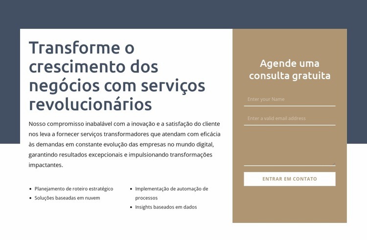 Transforme o crescimento dos negócios Construtor de sites HTML