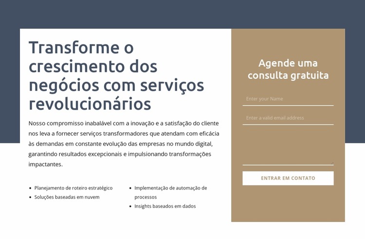 Transforme o crescimento dos negócios Template Joomla